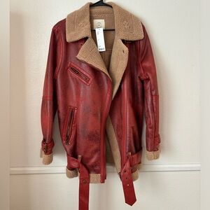 Urban outfitters NWT Sherpa pleather jacket